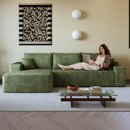 108" Sectional Couches for Living Room Modern Modular Sofa with L-Shape Couchs Upholstered Boneless