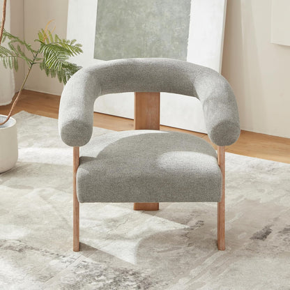 VKNOW Accent Chair Living Room Chair Set of 2, Modern Upholstered Armchair with Solid Wood Legs