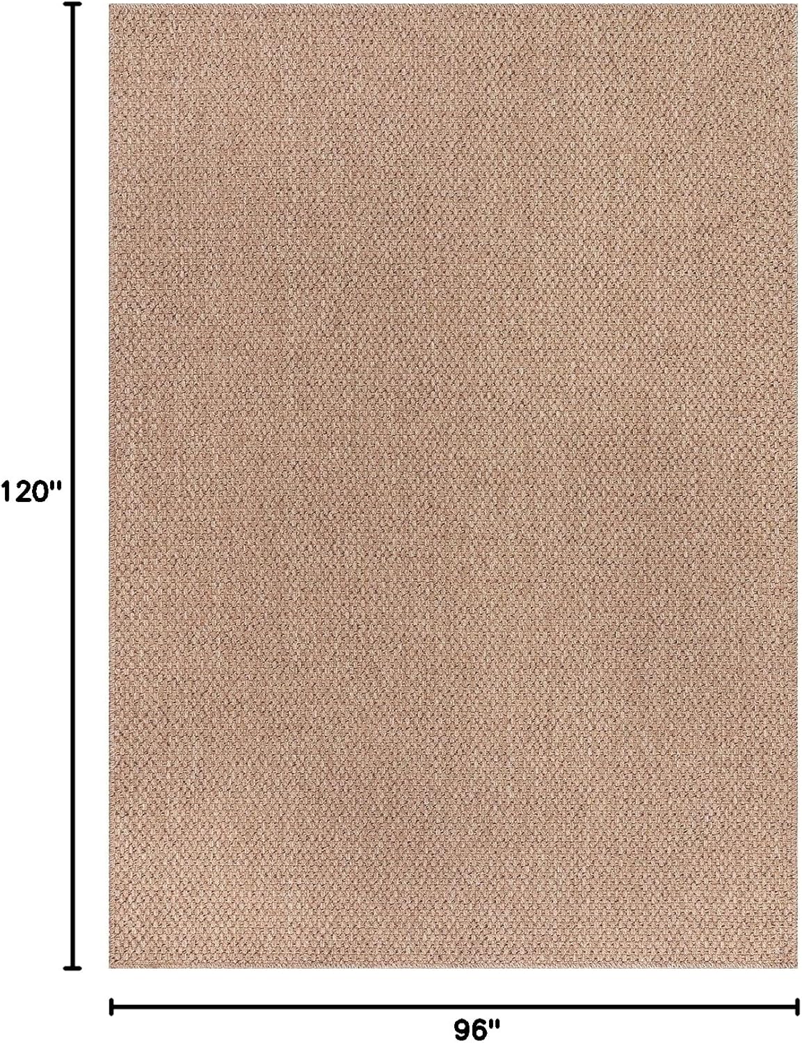 CAMILSON Easy Jute Rug 8x10, Indoor Outdoor Natural Color Farmhouse Area Rugs for Living Room Patio