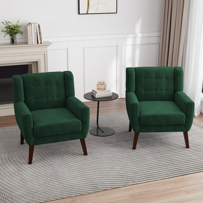 UIXE Accent Chair, Velvet Upholstered Armchair for Living Room, Modern Club Arm Chairs Comfy Single
