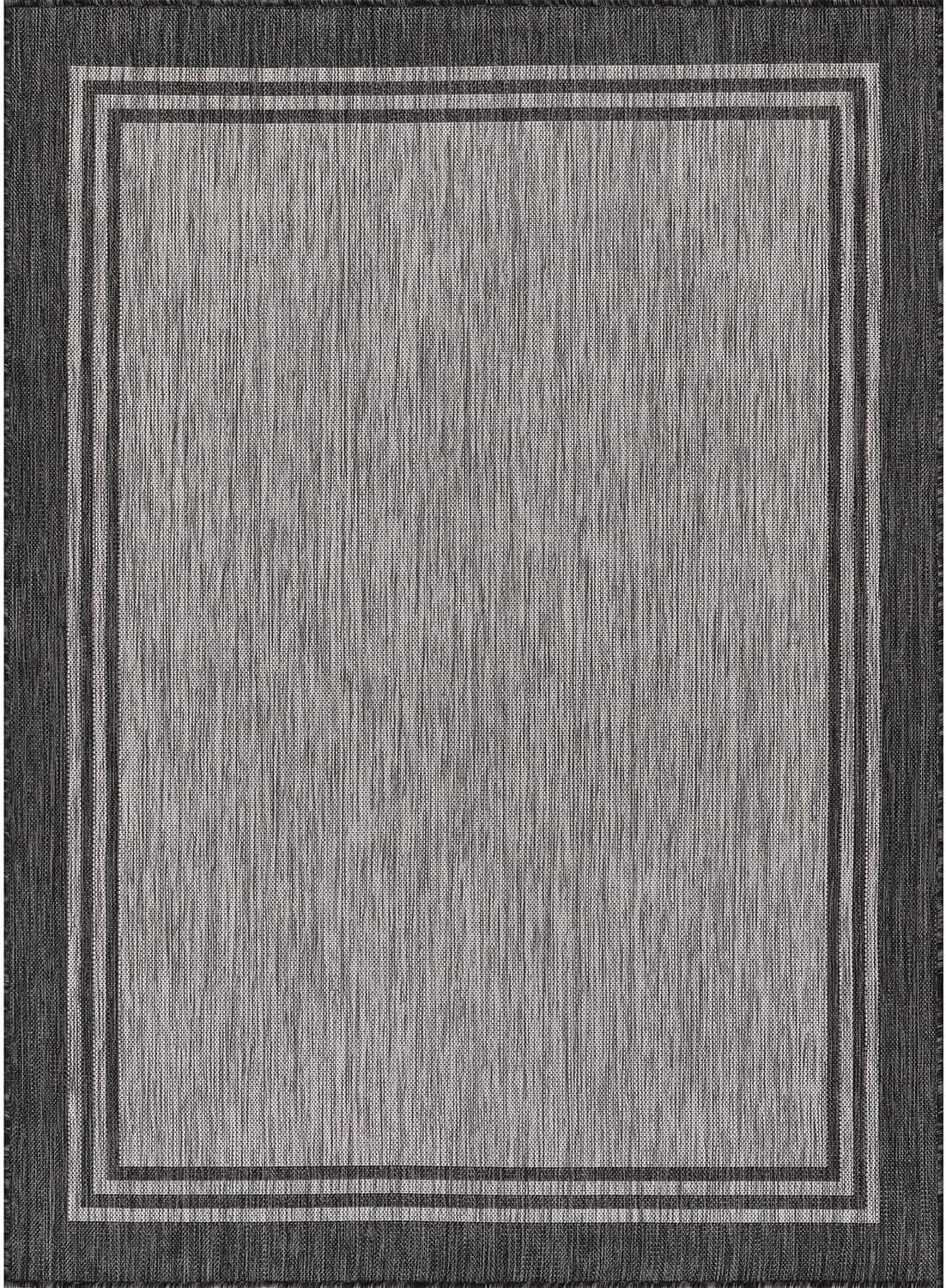 Bordered Outdoor Rug 9x12 Washable Outside Carpet for Indoor Patio Porch Waterproof Easy Cleaning