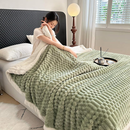 UKELER Sherpa Bed Blanket 80 × 90 inch, Ultra Soft Queen Size Throw Blanket for All Season, 470 GSM