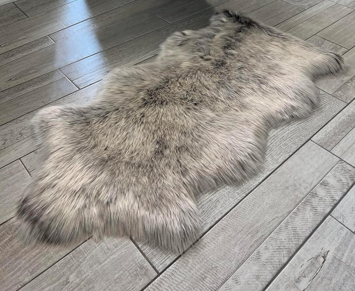 LAMBZY Faux Sheepskin Super Soft Hypoallergenic Free Shape Silky Shag Rug, Luxury Shaggy Plush