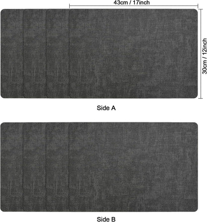 Myir JUN Placemats Dual Sided, Faux Leather Place Mats Set of 6 Indoor for Dining Table Outdoor