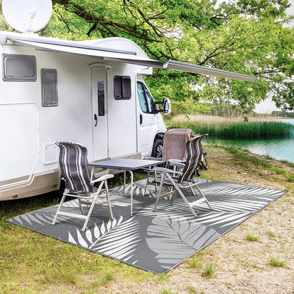 GENIMO Outdoor Rug 9' x 12' Waterproof for Patios Clearance, Reversible Plastic Straw Camping