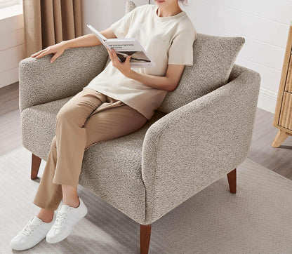 Oversized Accent Chair Modern Boucle Armchair for Living Room- 37" Wide Accent Chair with Solid
