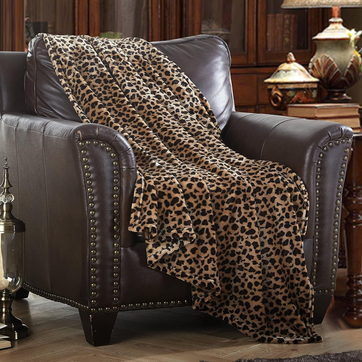 MERRYLIFE Leopard Throw Blanket Decorative Fleece Throw | Ultra-Plush Colorful Oversized | Couch