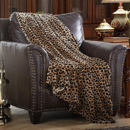 MERRYLIFE Leopard Throw Blanket Decorative Fleece Throw | Ultra-Plush Colorful Oversized | Couch