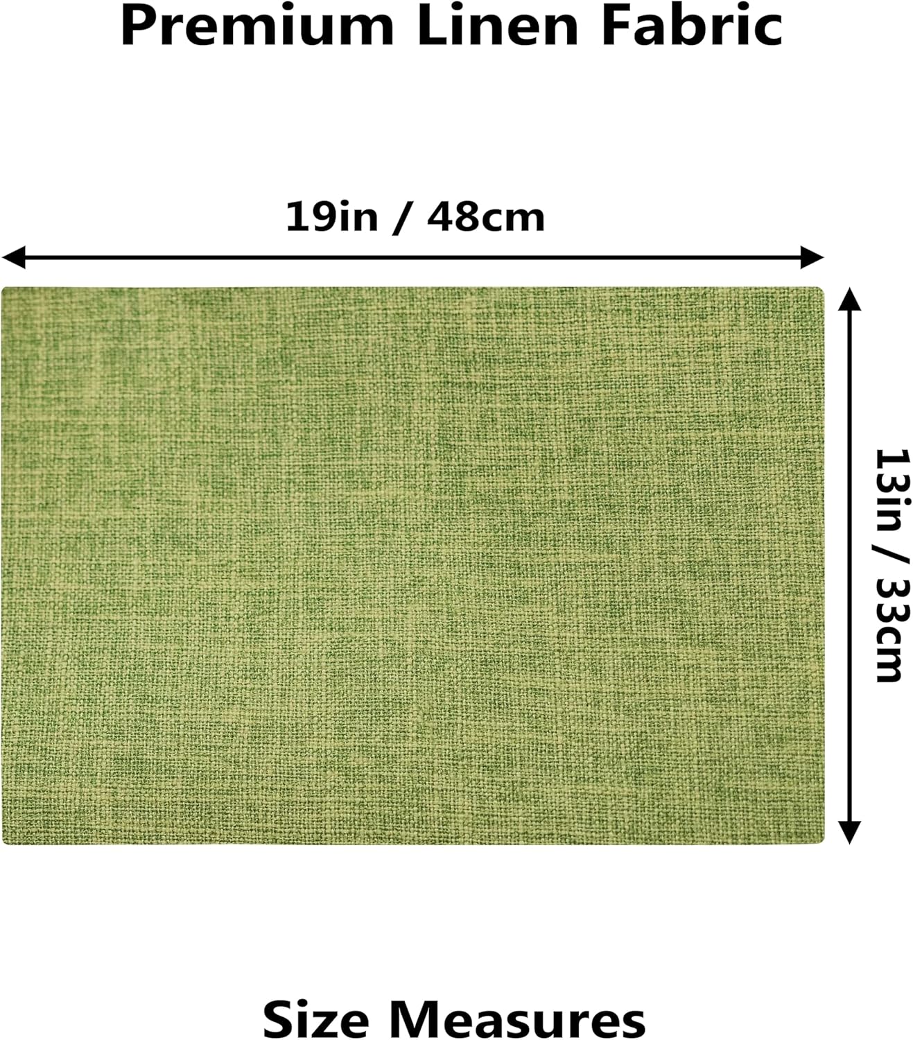 Demetex Table Placemats Set of 8 Olive Green Linen Place Mats Washable Fabric Plate Mats for Picnic