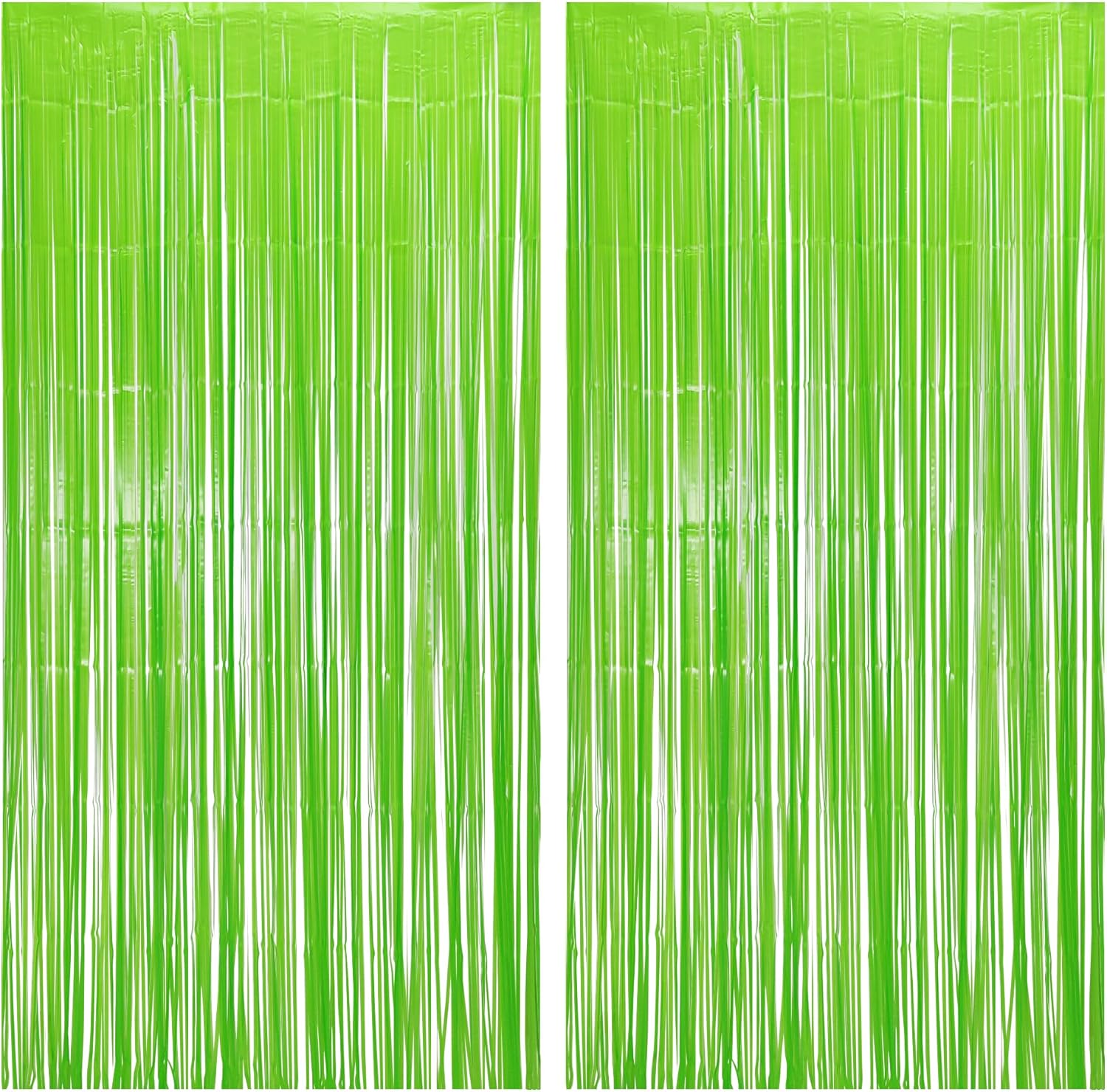 BRAVESHINE Pastel Green Streamers Party Backdrop Decoration - Tinsel Curtain Foil Fringe Backdrop