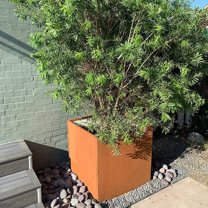 Corten Steel Planter Box Outdoor Planter Metal Square Large Steel Flower Pot Rustic Cube Patina