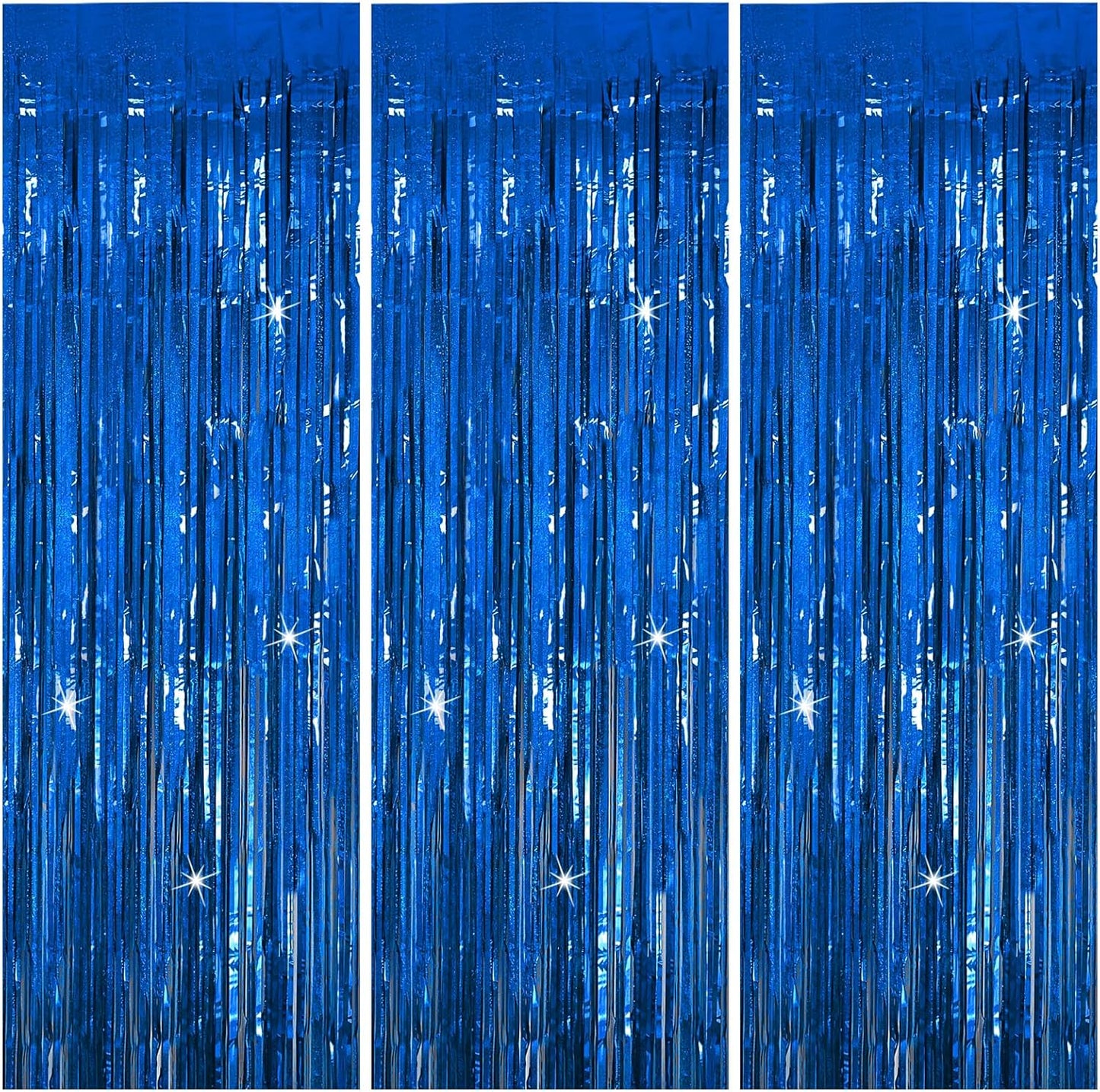 3 Pack Blue Backdrop Party Streamers Ocean Themed Decor Birthday Party Decorations Foil Fringe