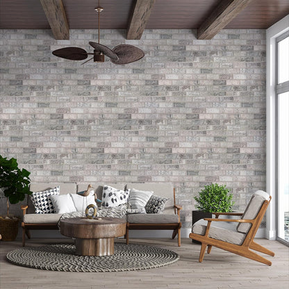 IZODEKOR 3D Brick Effect Wall Panels - Faux Brick Paneling for Living Room, Kitchen, Bathroom and