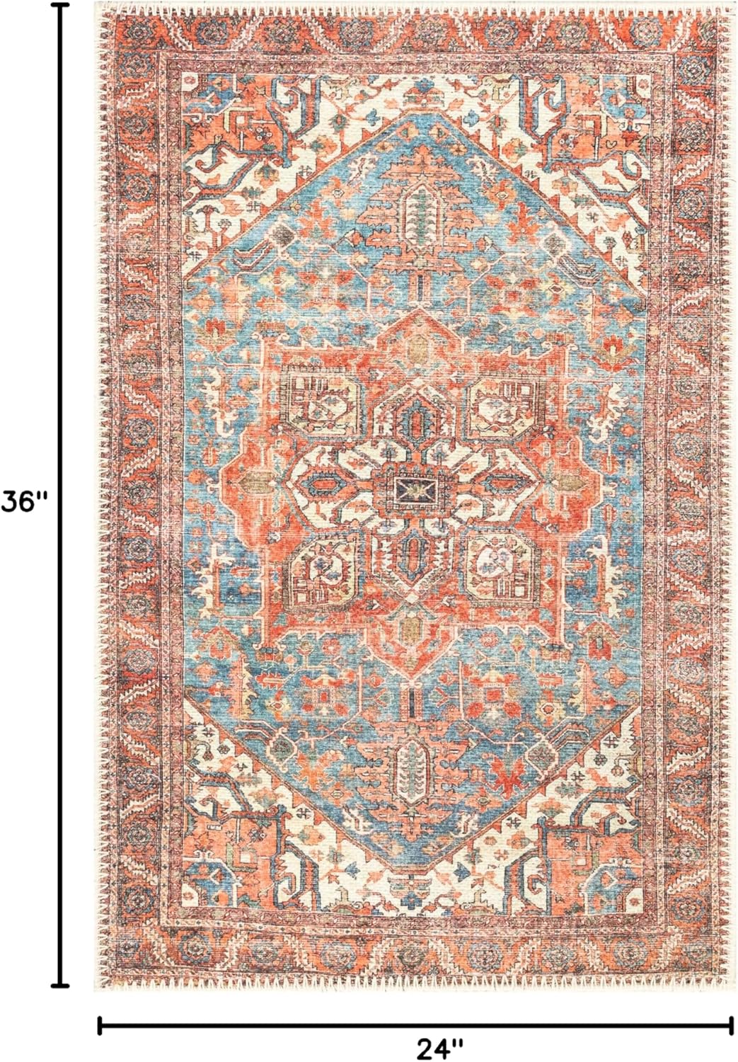 Keen Home Design 2x3 Rug - Machine Washable Entry Rug with Non-Slip Backing, Ideal for Enteryway