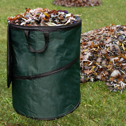 Wakeman Pop Up Outdoor Trash Can, Green, 46 Gallon