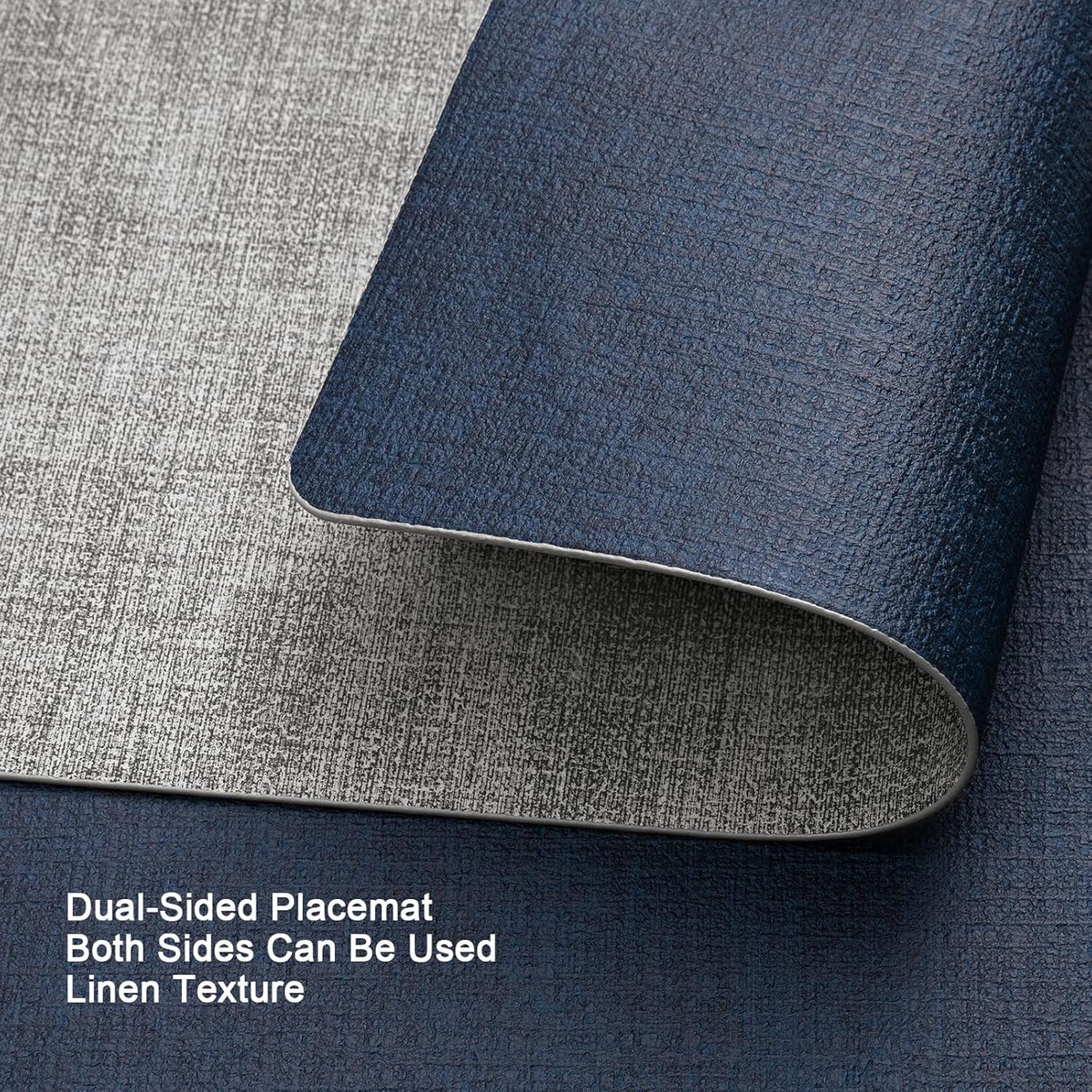 Myir JUN Placemats Dual Sided, Faux Leather Place Mats Set of 4 Indoor Placemat for Dining Table