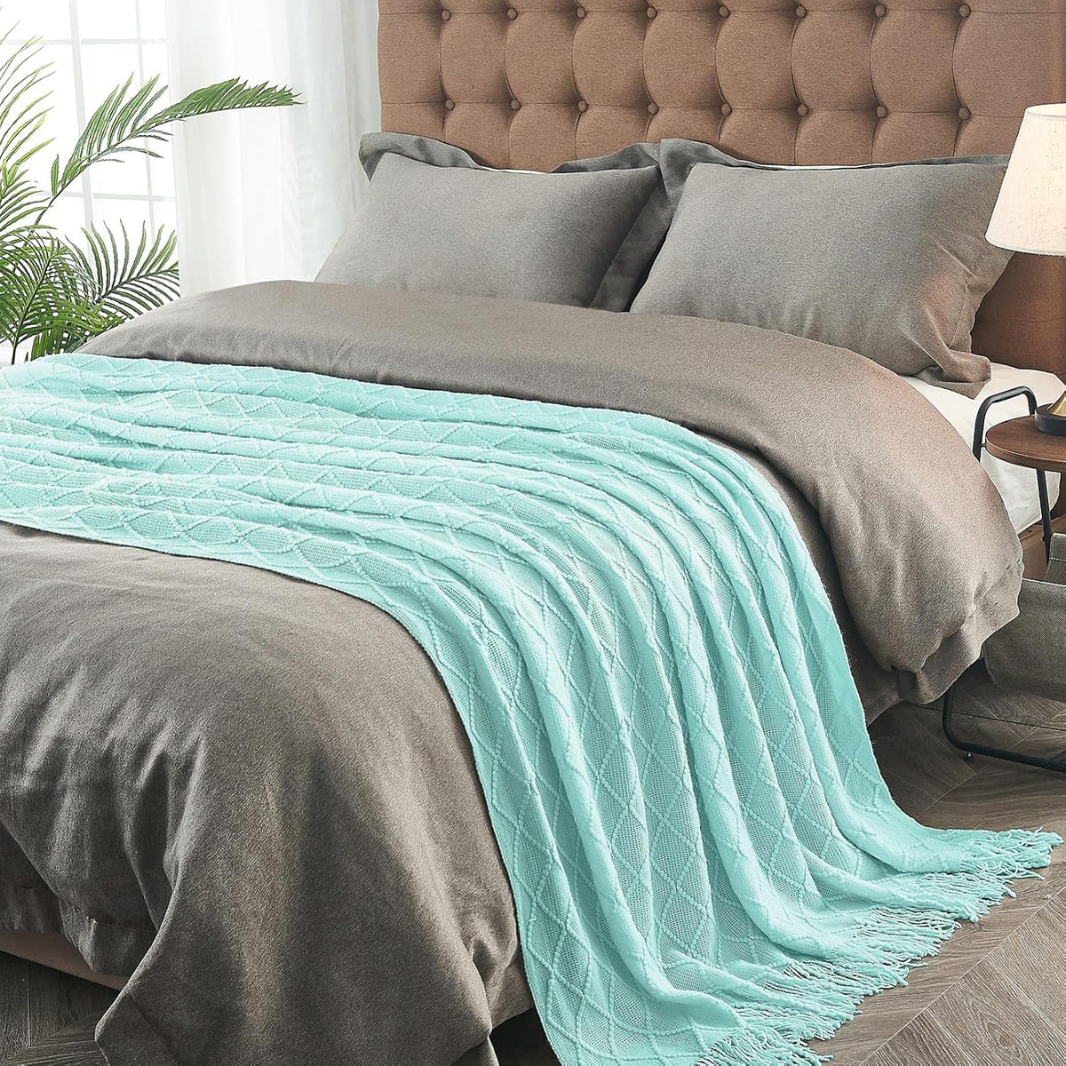 inhand Knitted Throw Blanket for Couch and Bed, Soft Living Room Home Decor Knitted Blanket with
