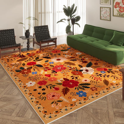 Area Rugs 8x10 Rug for Living Room Clearance Washable Boho Area Rug Non Slip Floral Vintage Low