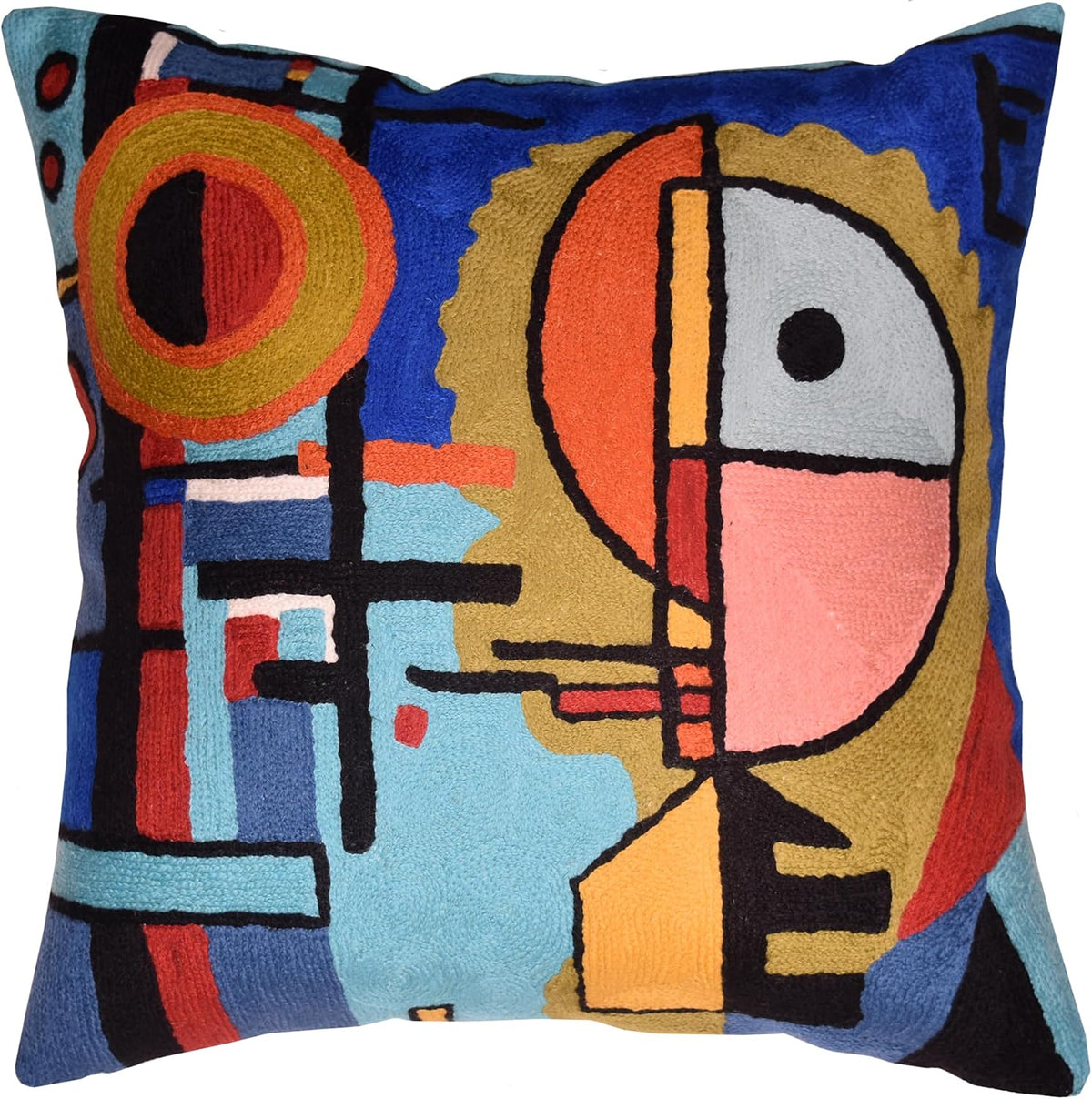 Kandinsky Upwards Abstract Pillow Cover Blue Decorative Throw Pillowcase Modern Chair Cushion