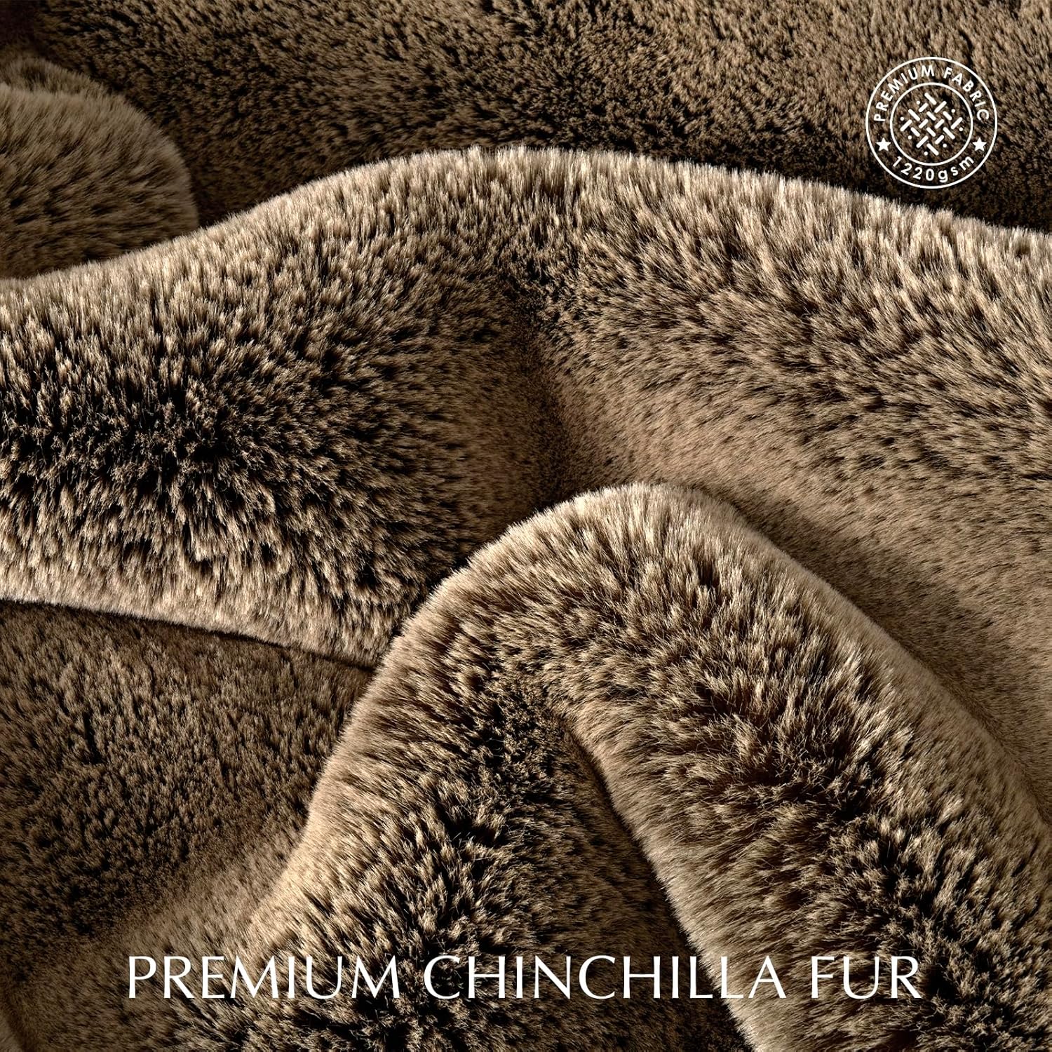 Luxury Soft Faux Chinchilla Fur Throw Blanket for Couch, Warm Thick Heavy Winter Throw Blanket