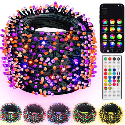 Dazzle Bright Smart Halloween String Lights, 164FT 500 LED RGB Color Changing String Lights with