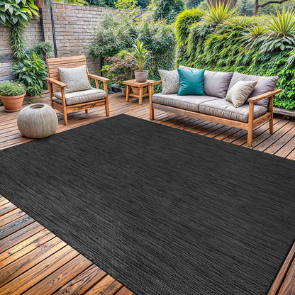 Washable Indoor Outdoor Rug 6x9 Weather Resistant Area Rugs Modern Solid for Porch Deck Balcony