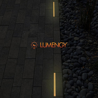 LUMENGY Paver Light Slim 0.5x8 Inch (0.55 x 7.87 inches) 2700K Warm White Glare-Free Steel Brick