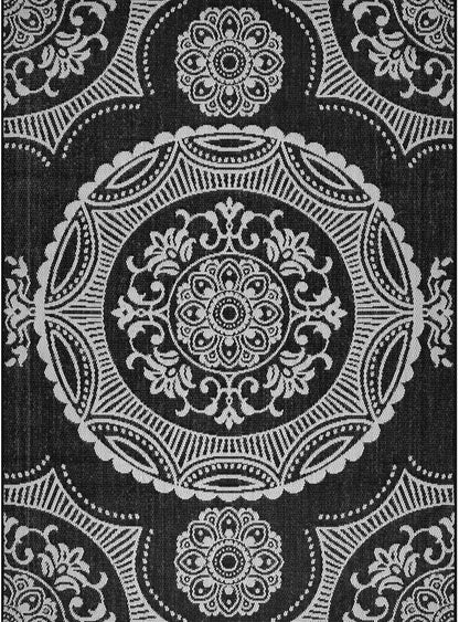 Medallion Outdoor Rug 8x10 Washable Outside Carpet for Indoor Patio Porch Waterproof Easy Cleaning