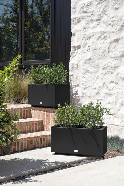 Veradek Block Series Long Box Planter - Large Rectangular Planter for Indoor or Outdoor Patio/Porch