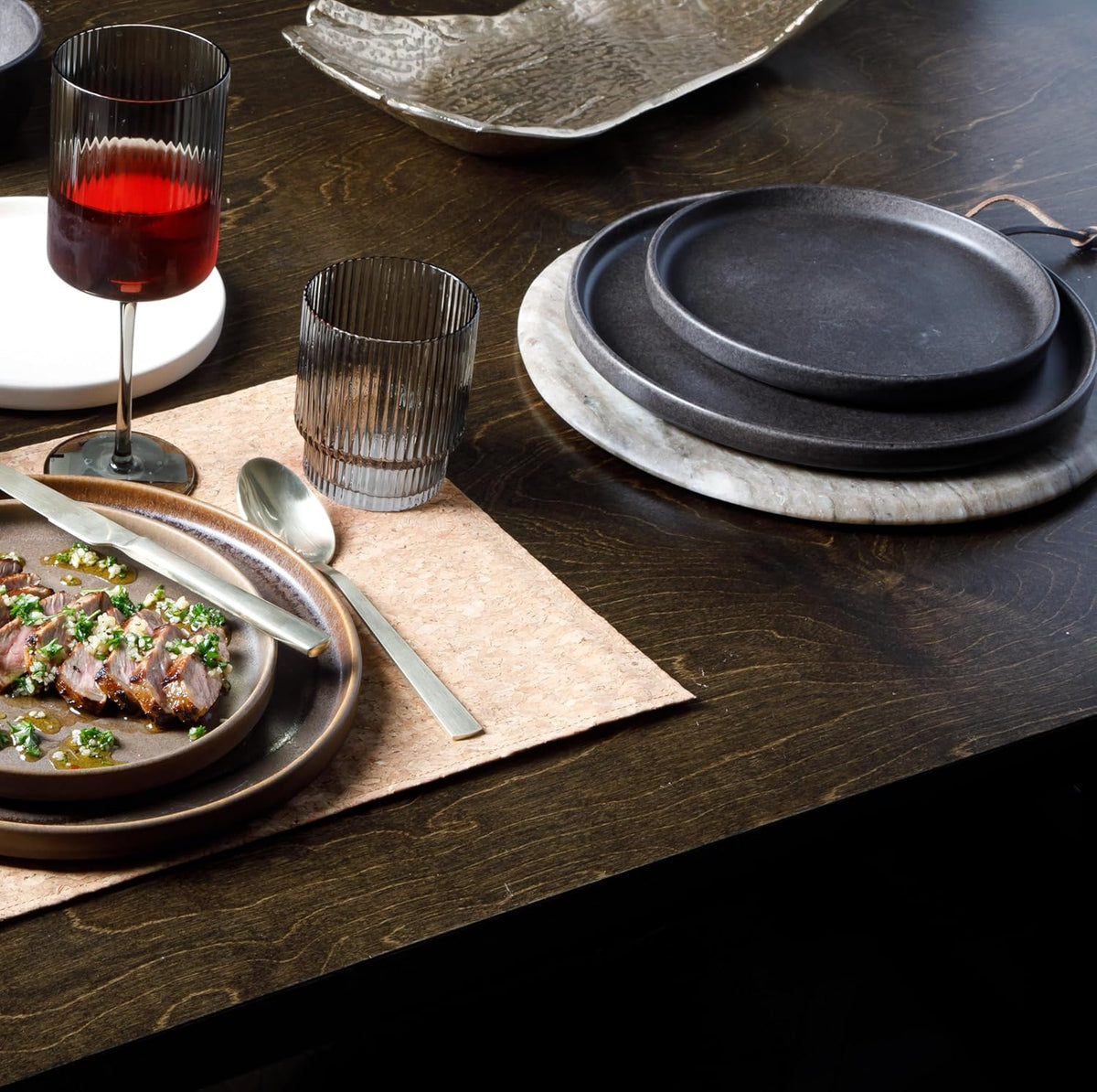 Gibson Elite Pasco 16 Piece (Service for 4) Plates and Bowls Double Bowl Reactive Glaze Dishes