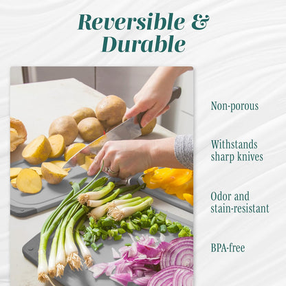 Cutting Boards for Kitchen - BPA-Free Chopping Board - Different Sizes & Non Slip Handles