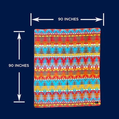 Beacon Blankets Southwestern Wigwam Native American Design Throw - 90" x 90" Blanket Only - Premium