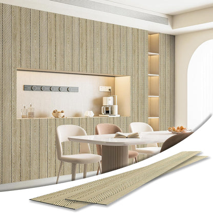 Art3d 4-Pack Glue-On Herringbone Wainscoting Panel for Interior Wall Decor - 104 x 12 Inch