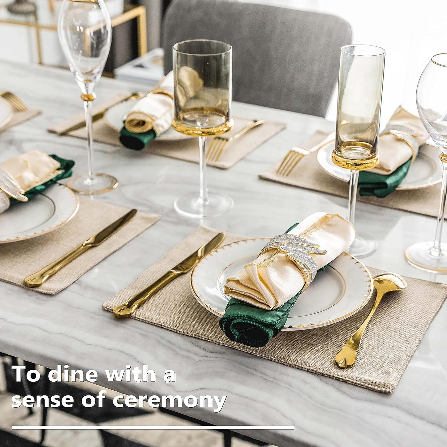 Home Brilliant Placemats Set of 4 Heat Resistant Dining Table Place Mats Plate Mat Cloth Placemats