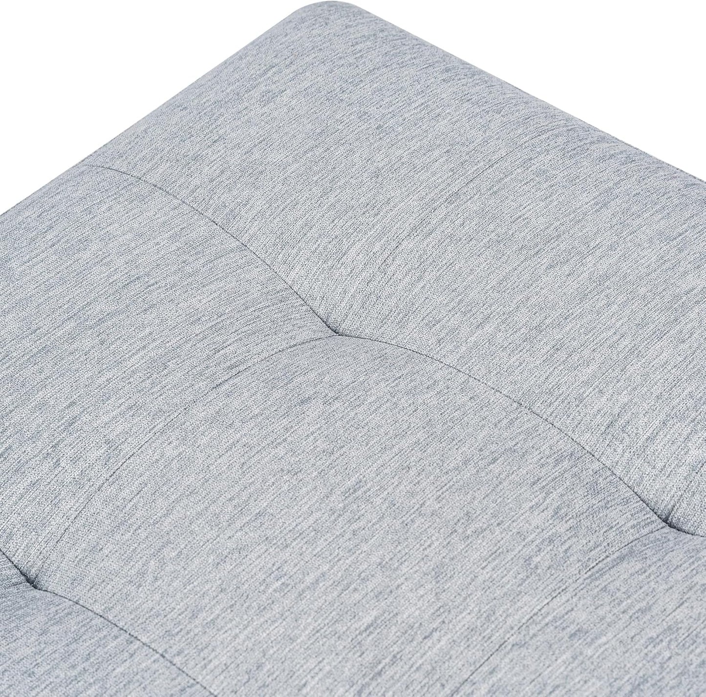 Adeco 18 Inch High Cube Ottoman Storage, Linen Chair Foot Stools, Upholstered Vanity Stool with