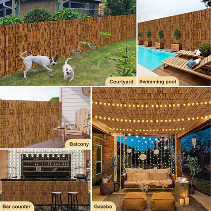 Natural Reed Fencing,Decorative Bamboo Fence Rolls Handwoven Friendly Sun Shade for