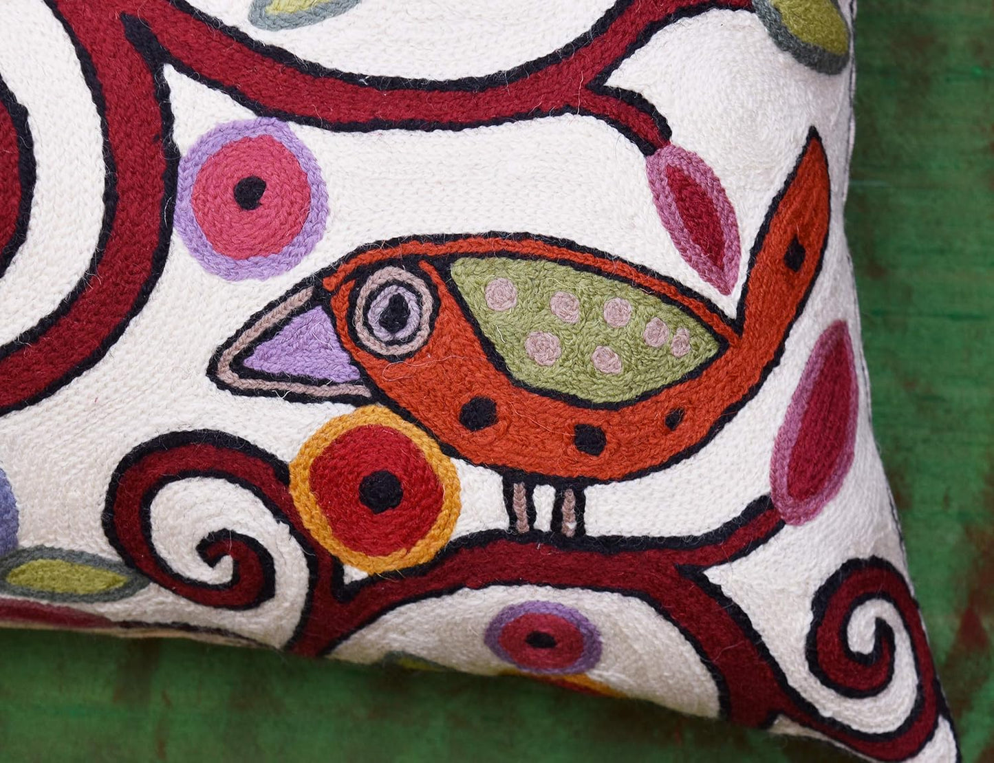 Cream Tree of Life Pillow Cover Birds White Floral Pillowcase Flower Accent Botanical Pillowsham