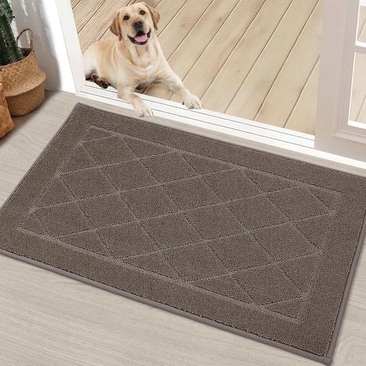 BEQHAUSE Dirt Trapper Door Mat 20" x 32", Doormat Non-Slip Entryway Rugs Washable, Dog Door Mat