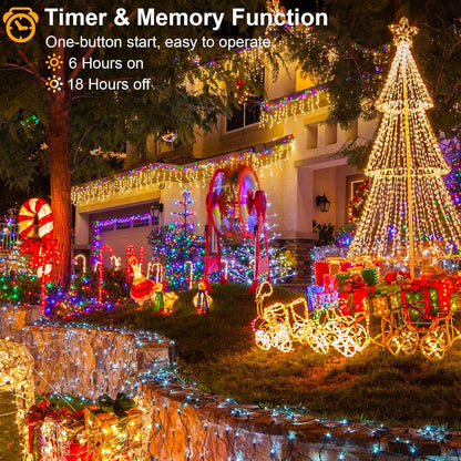 Icicle Lights for Outside 99ft 1216 LED Christmas Lights Outdoor 8 Modes with 228 Drops, Waterproof