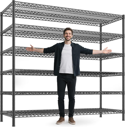 REIBII 83" H Storage Shelves 3840LBS Metal Shelving Unit 6 Tier Wire Shelving Commercial Adjustable