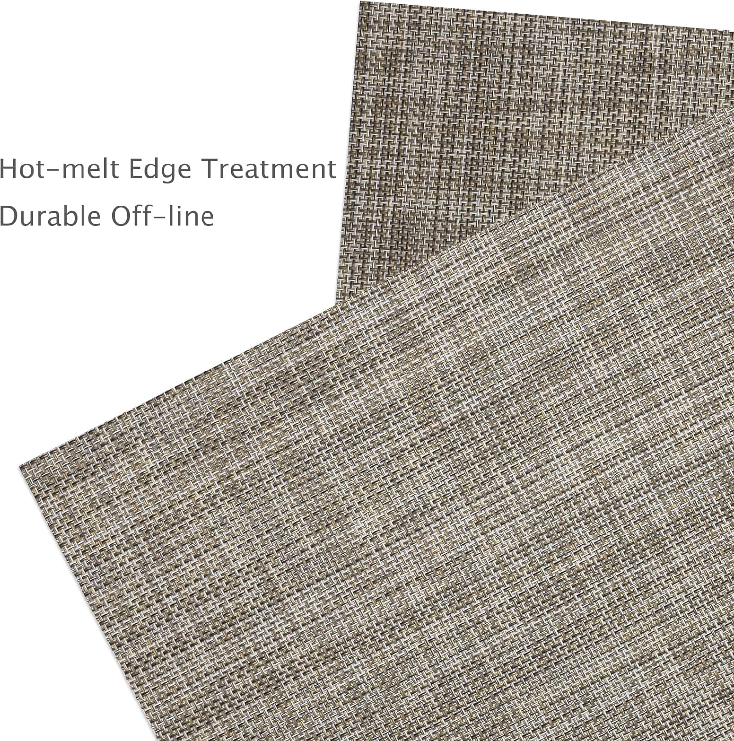 Myir JUN Placemats Set of 6, Vinyl Woven Placemats Place Mats Indoor Washable Table Mats Non-Slip