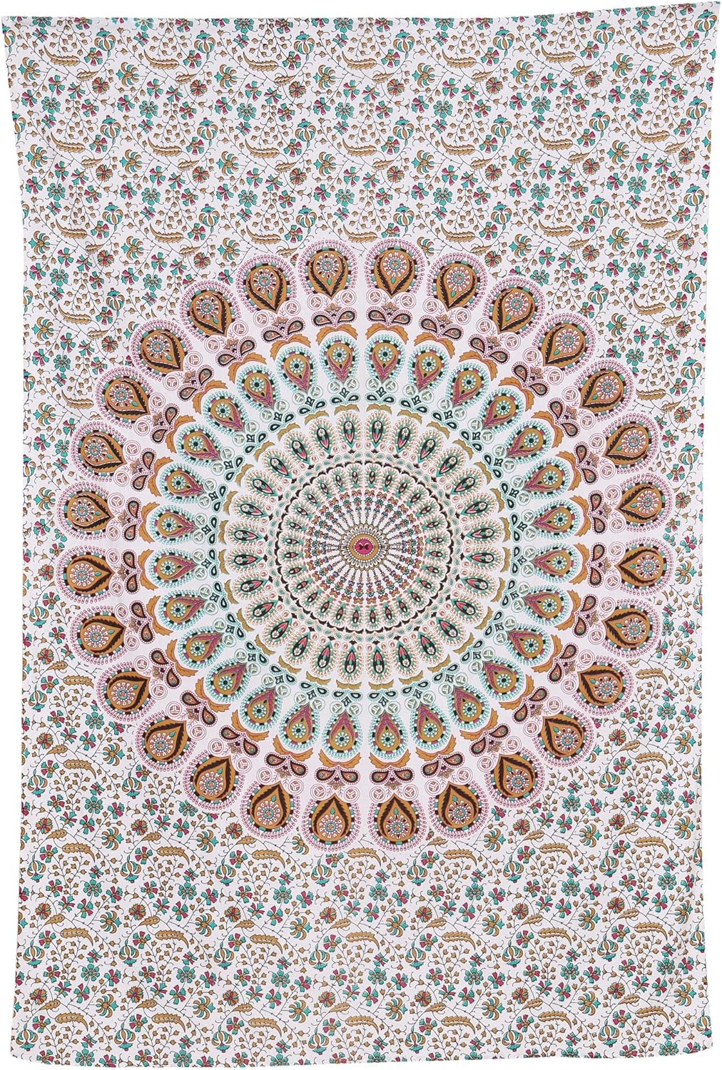 Bless International Handmade Indian hippie Bohemian Psychedelic Peacock Mandala Wall hanging