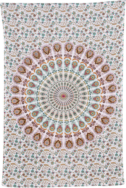 Bless International Handmade Indian hippie Bohemian Psychedelic Peacock Mandala Wall hanging