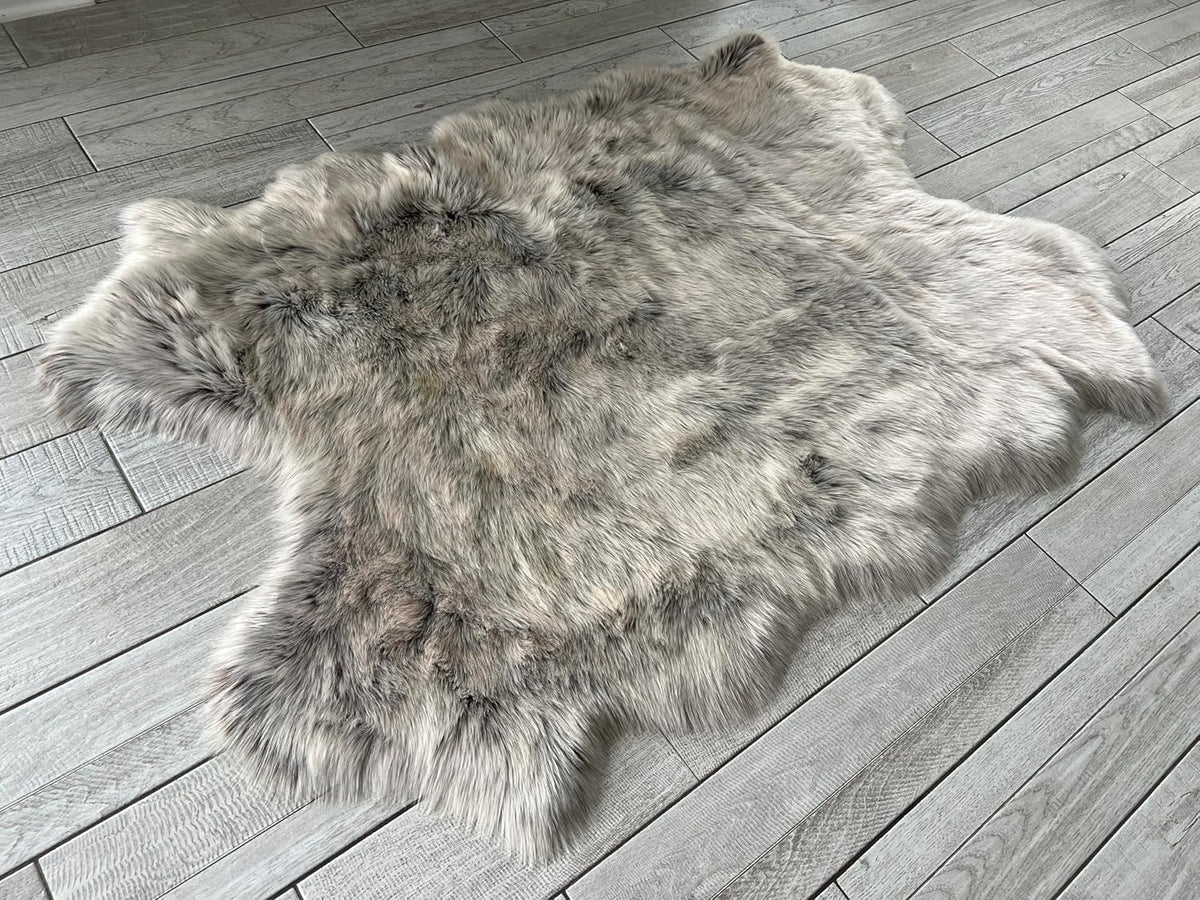 LAMBZY Faux Sheepskin Super Soft Hypoallergenic Free Shape Silky Shag Rug, Luxury Shaggy Silky
