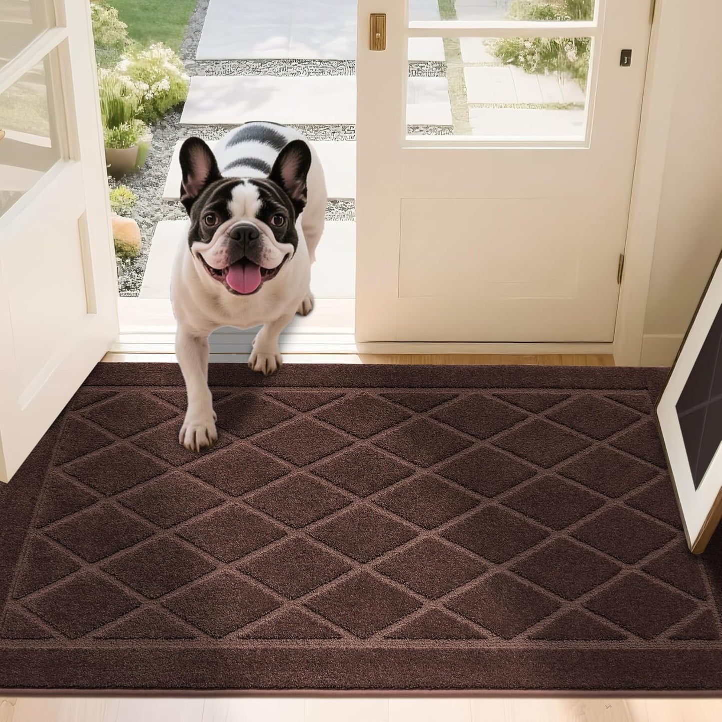 JSEI Dirt Trapper Door Mat 36"x60", Non-Slip Washable Entryway Mats, Dog Door Mat, Stain Resistant