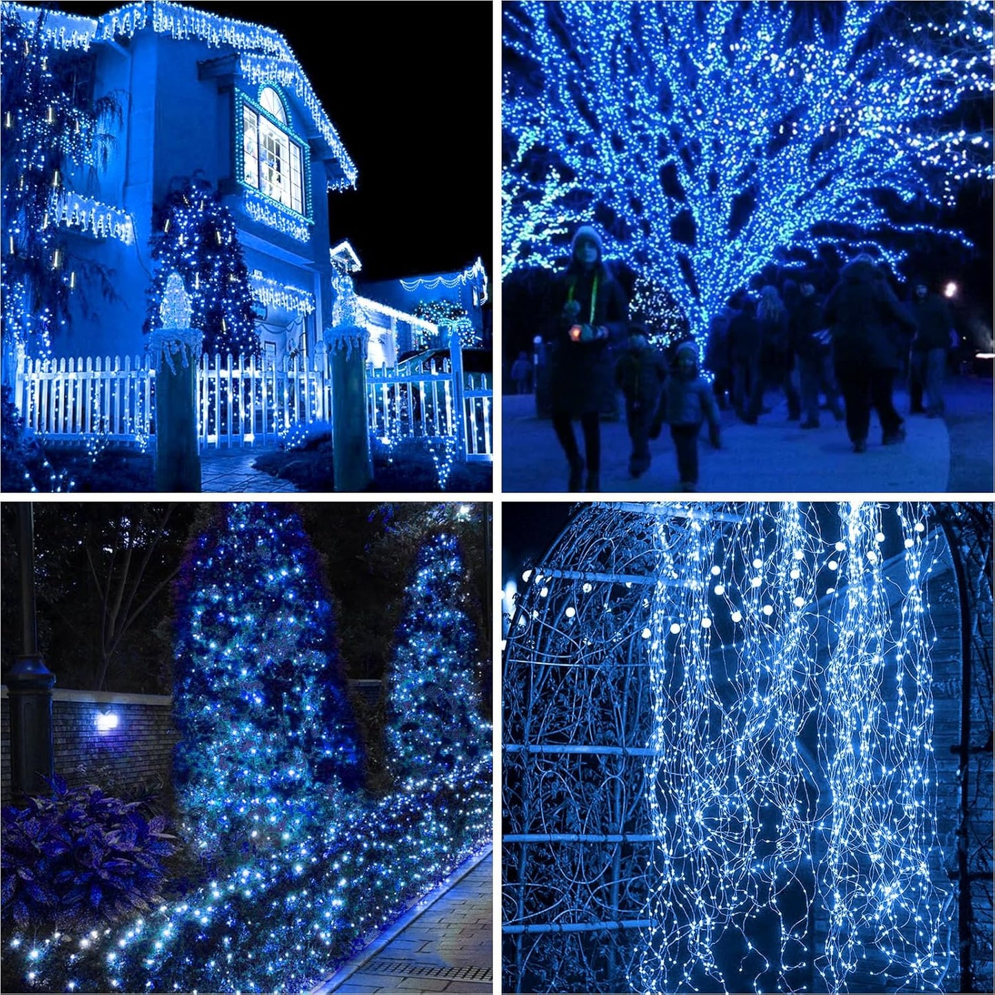 4 Pack Solar String Lights for Outside - 320LED 132FT Solar Fairy Lights Outdoor Waterproof 8