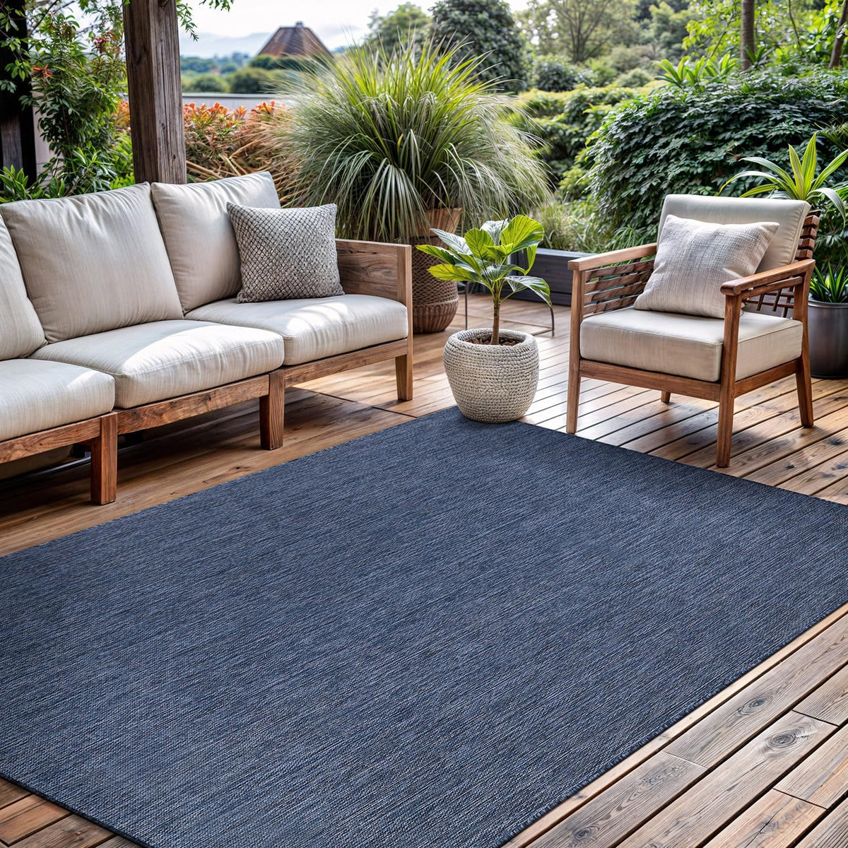 CAMILSON Outdoor Rug 9x12 Modern Area Rugs for Large Indoor and Outdoor Patios and Porches