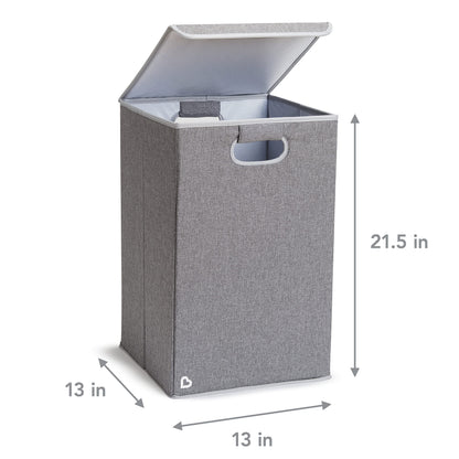 Munchkin Laundry Hamper for Baby and Kids, Collapsible Nursery Organizer with Lid, Grey