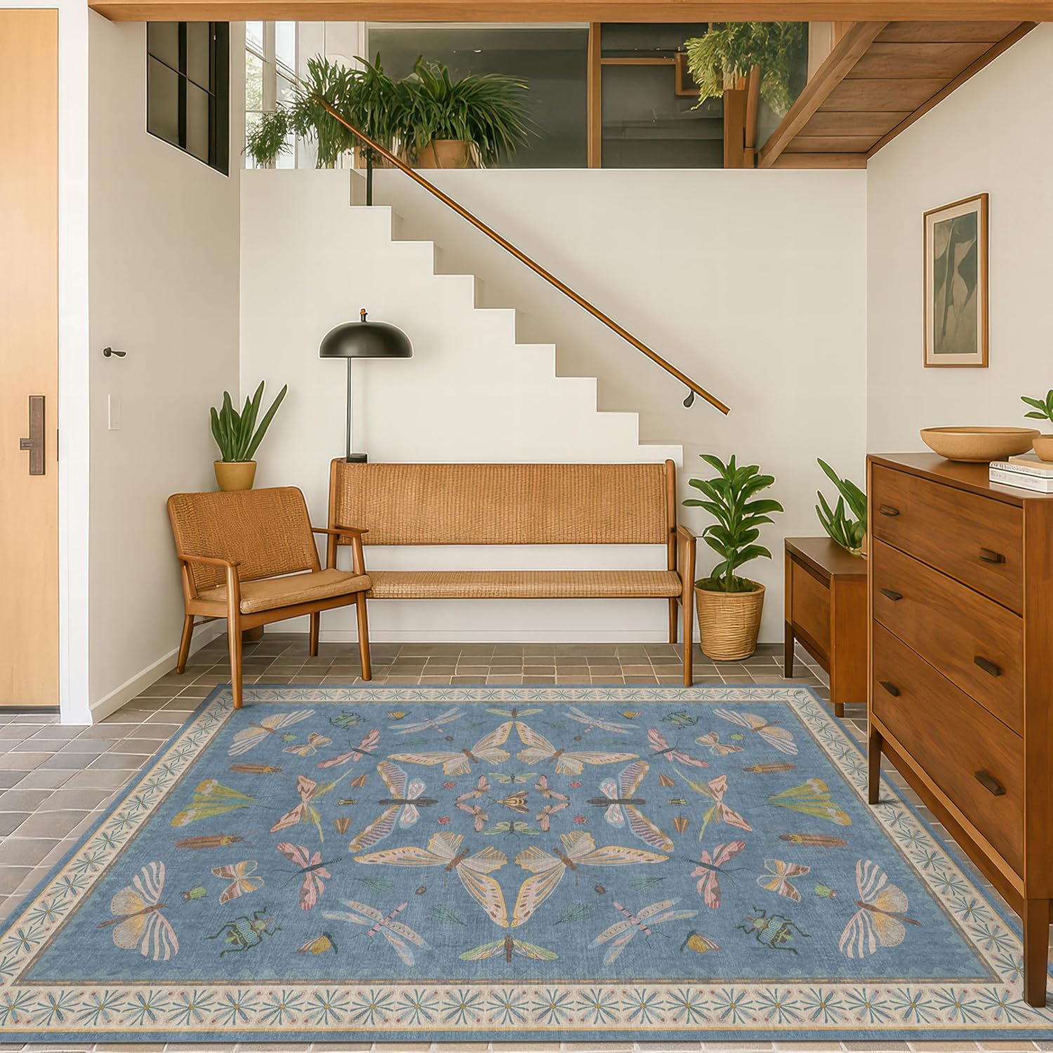 Washable 4x6 Small Rug for Living Room, Area Rug for Kitchen, Bedside, Large Entryway Indoor