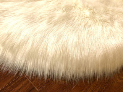 LAMBZY Faux Sheepskin Hypoallergenic Free Shape Silky Shag Rug, Luxury Shaggy Silky Plush Carpet